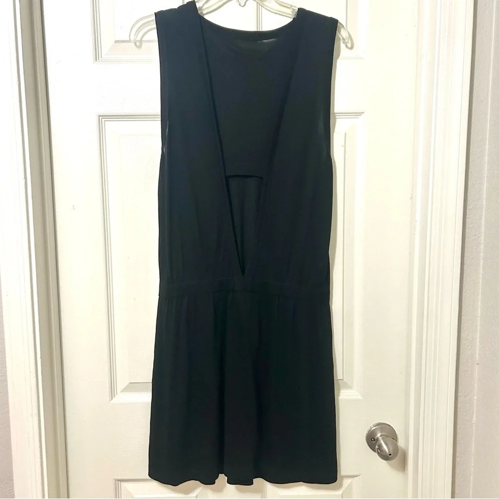 A.L.C. Black Jersey Sleeveless Mini Dress with cutout Size M - Picture 3 of 12